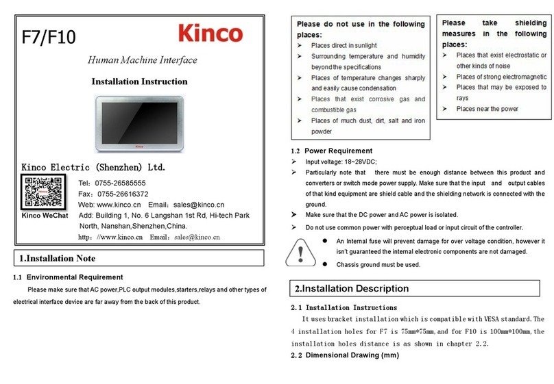 Kinco F7 Installation instructions and instructions for use