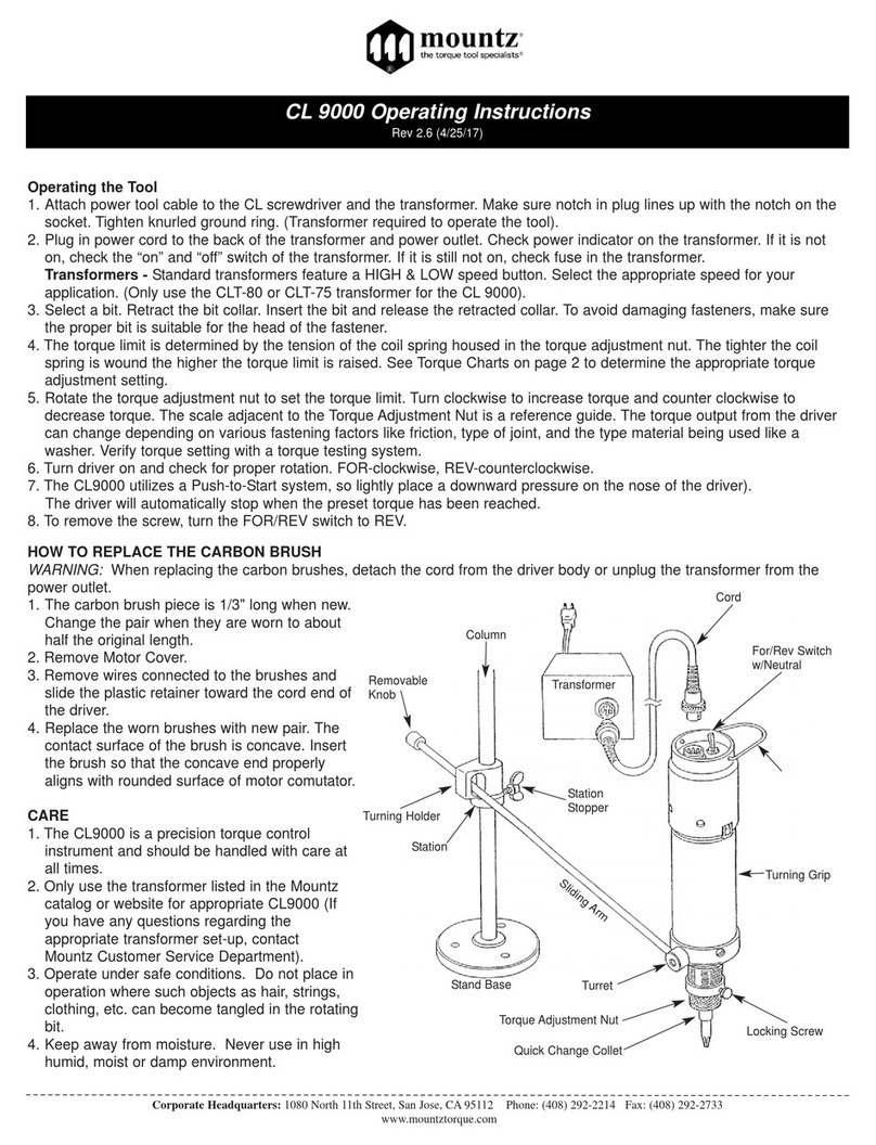 Mountz CL 9000 operating instructions