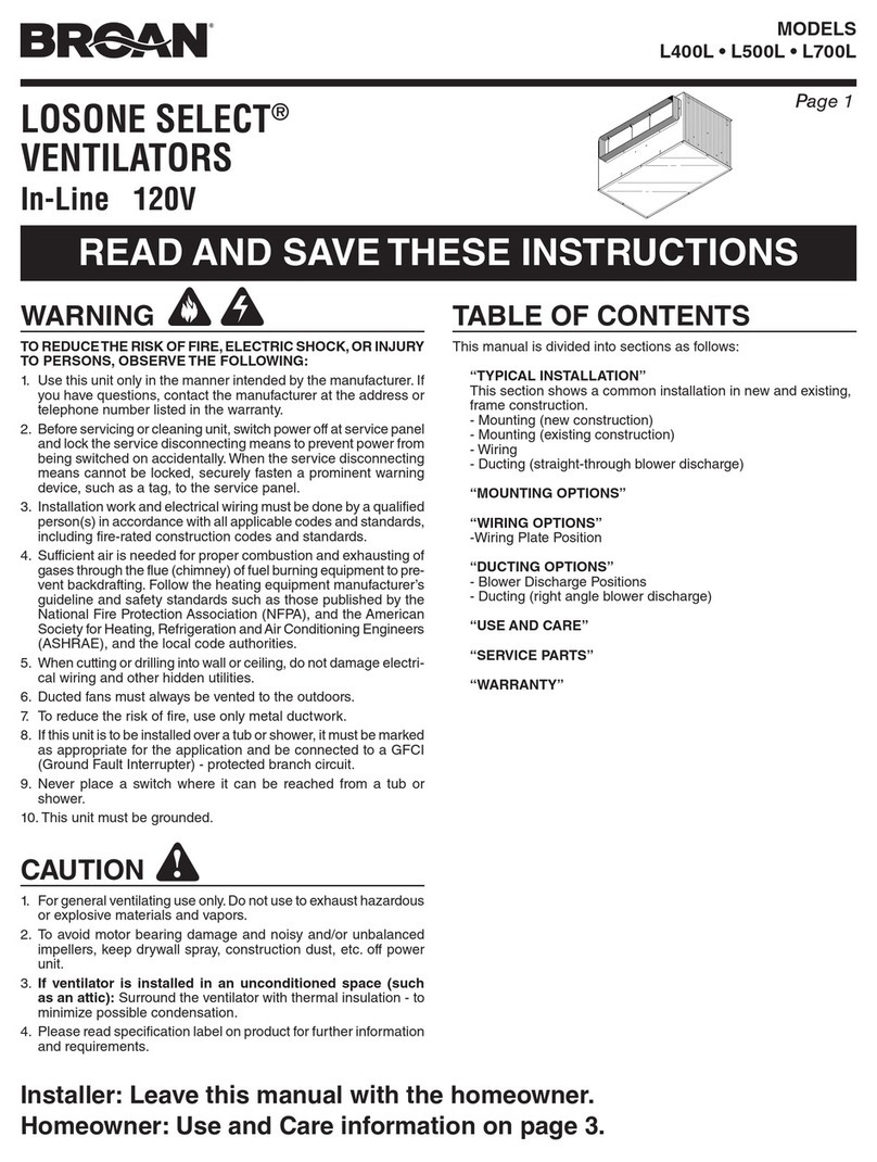 Broan LOSONE SELECT L400L User manual