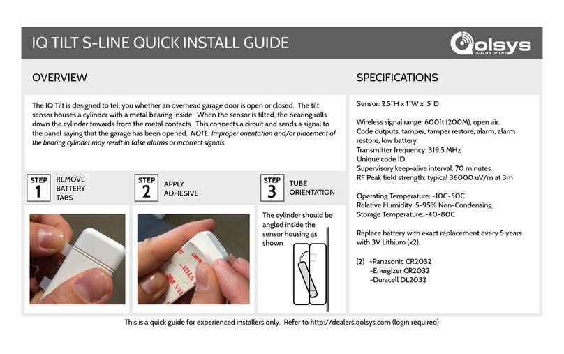 QOLSYS iQ Tilt S Quick install guide QOLSYS iQ Tilt S Quick install guide