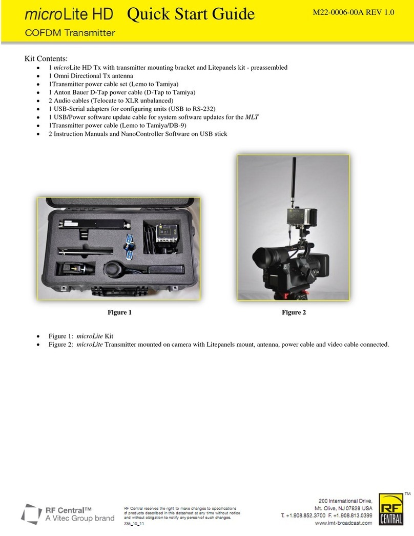 RF Central Microlite HD quick start guide RF Central Microlite HD quick start guide