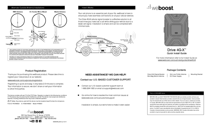 weBoost DRIVE 4G-X FLEET Quick install guide