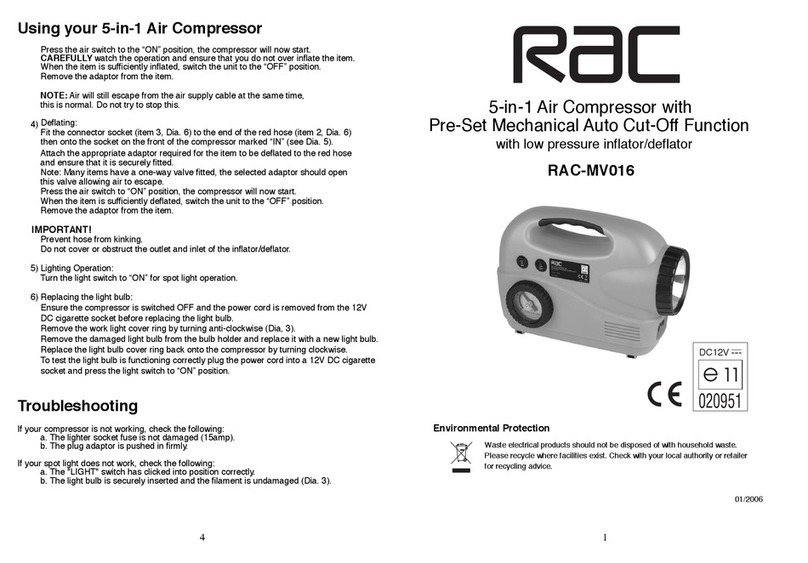 Rac RAC-MV016 manual