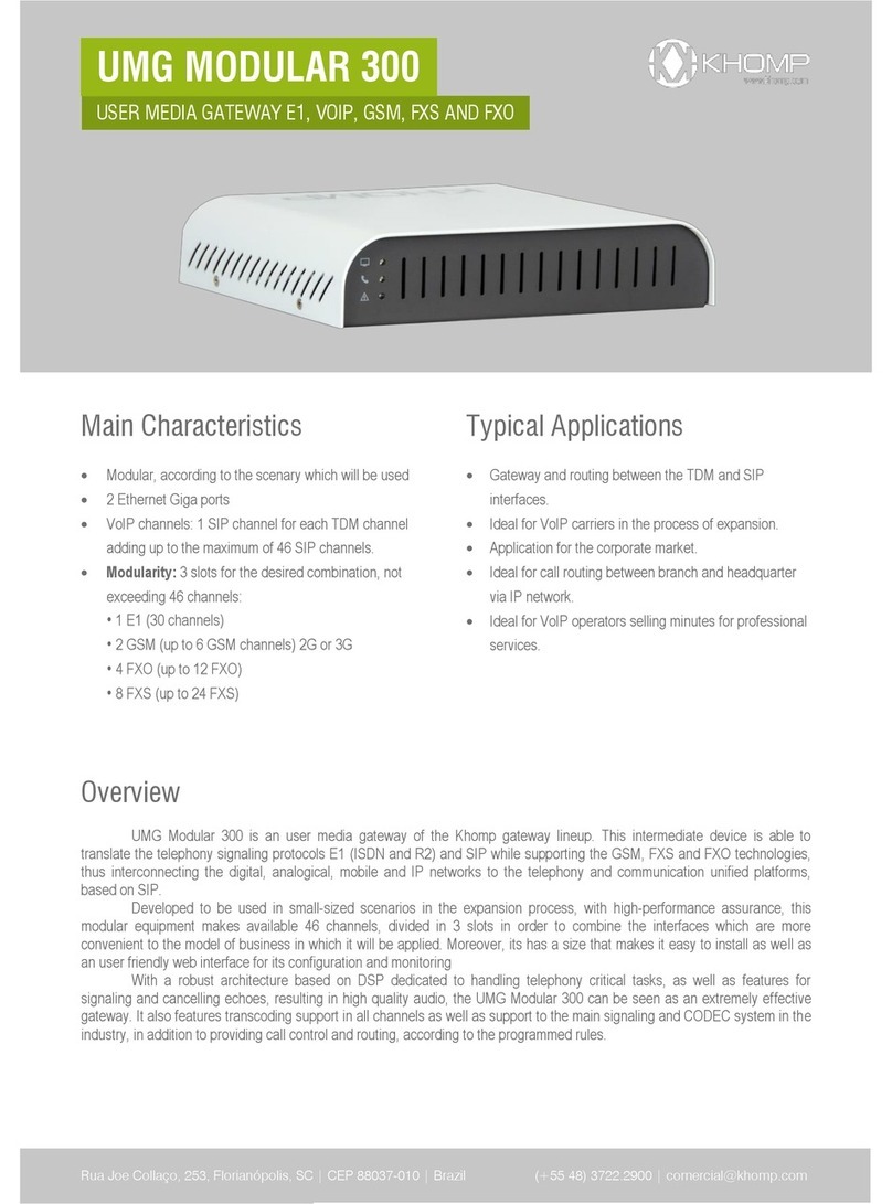 Khomp UMG MODULAR 300 manual