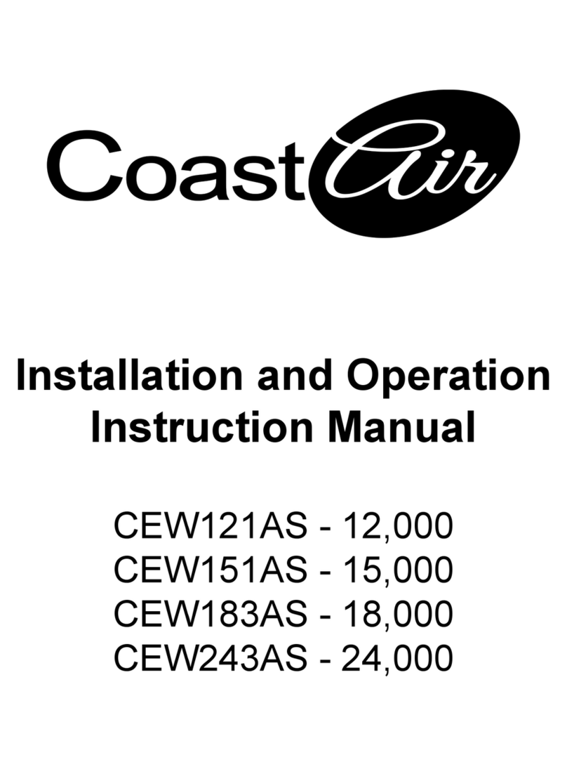 Coast-Air CEW121AS Installation and operation instruction manual