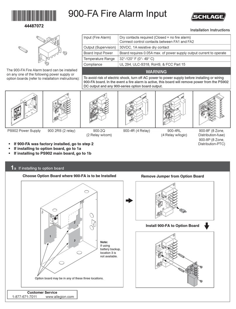 Schlage 900-FA installation instructions