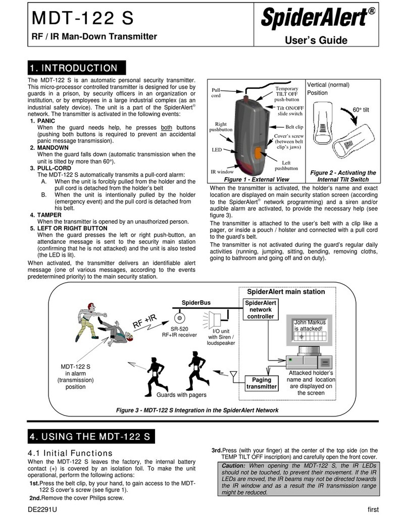 SpiderAlert MDT-122 S user guide
