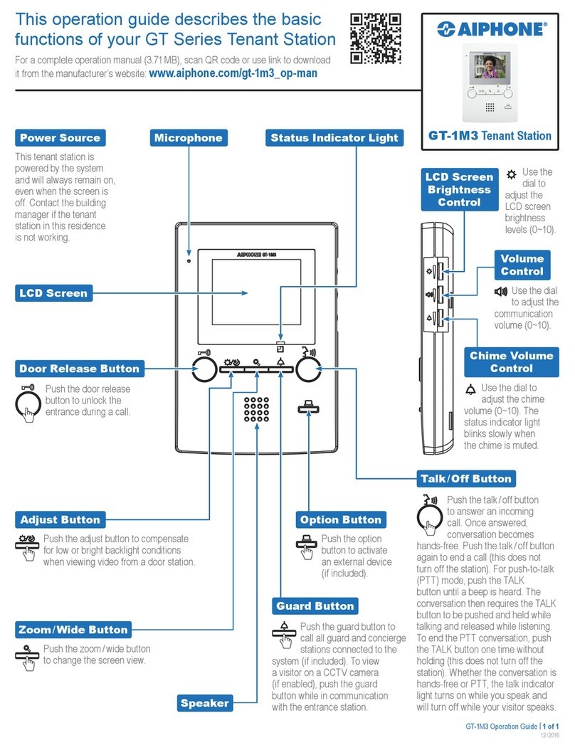 Aiphone GT-1M3 User manual