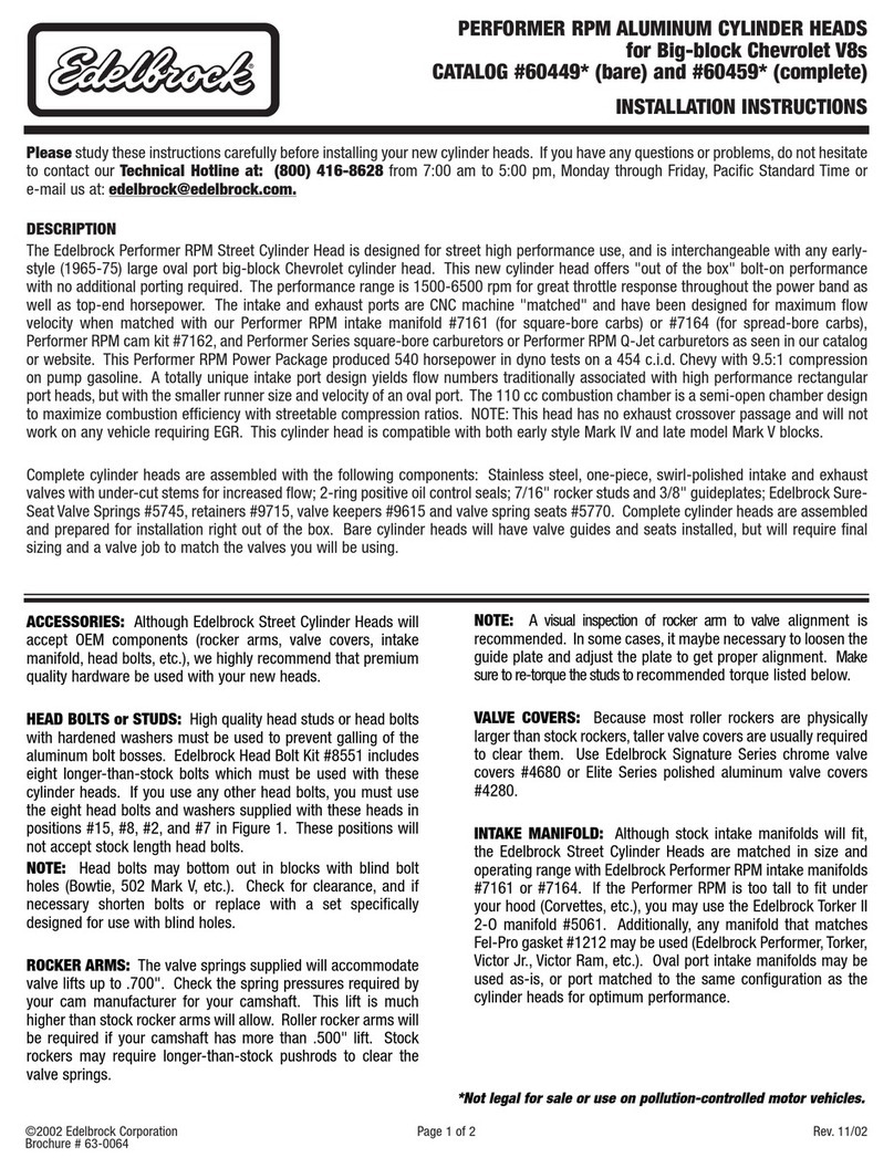 Edelbrock 60459 Quick start guide