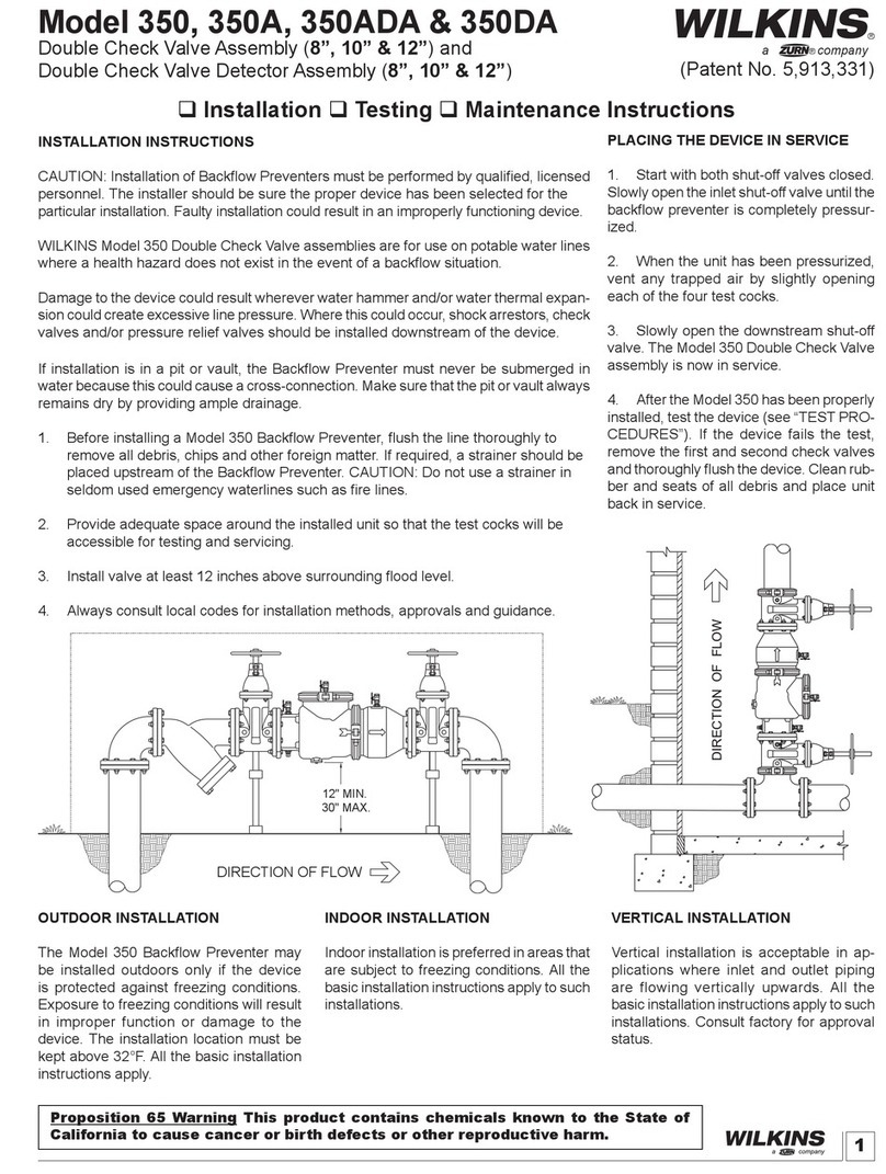 WILKINS 350 User manual