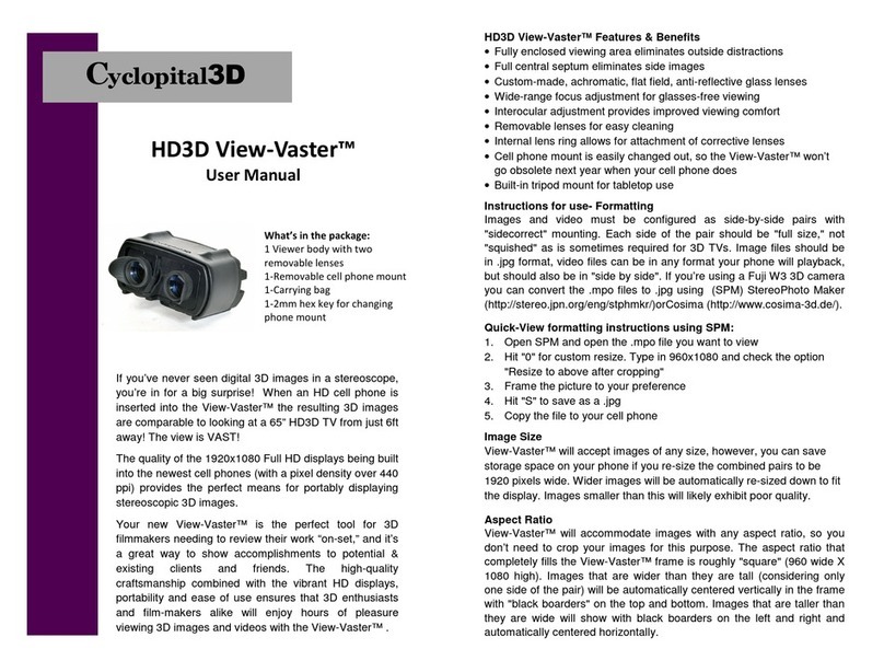 Cyclopital3D HD3D View-Vaster User manual