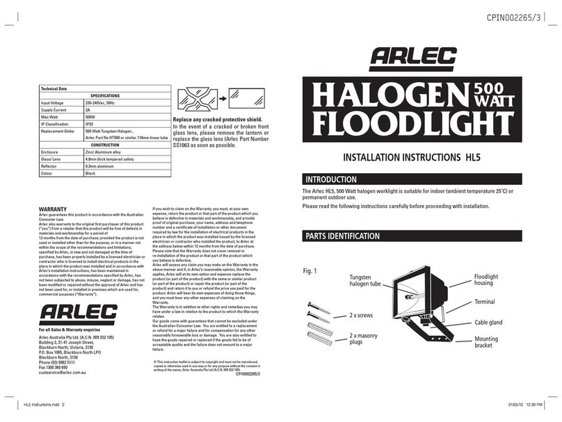 Arlec HL5 installation instructions