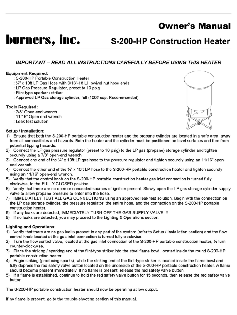 Burners S-200-HP owner's manual
