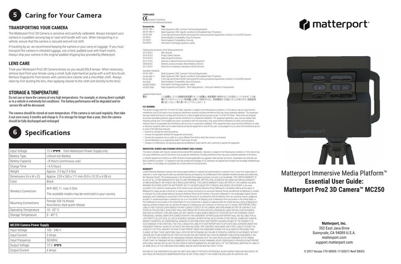Matterport Pro2 3D Camera MC250 user guide
