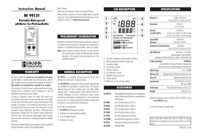 Hanna Instruments HI 99131 User manual