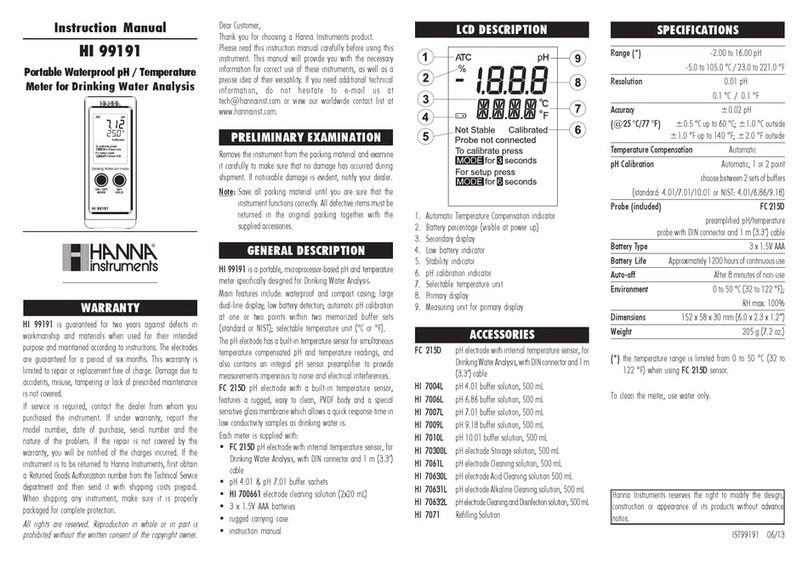 Hanna Instruments HI 99191 User manual