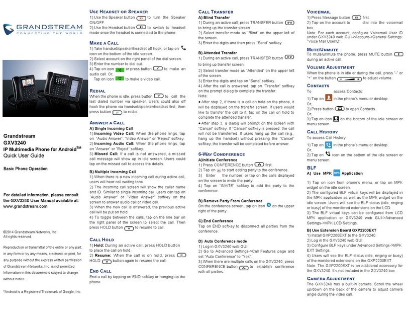 Grandstream Networks GXV3240 Instruction manual