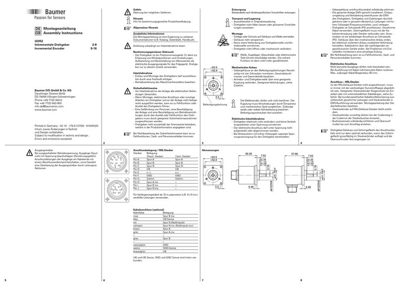 Baumer GI352 Assembly instructions