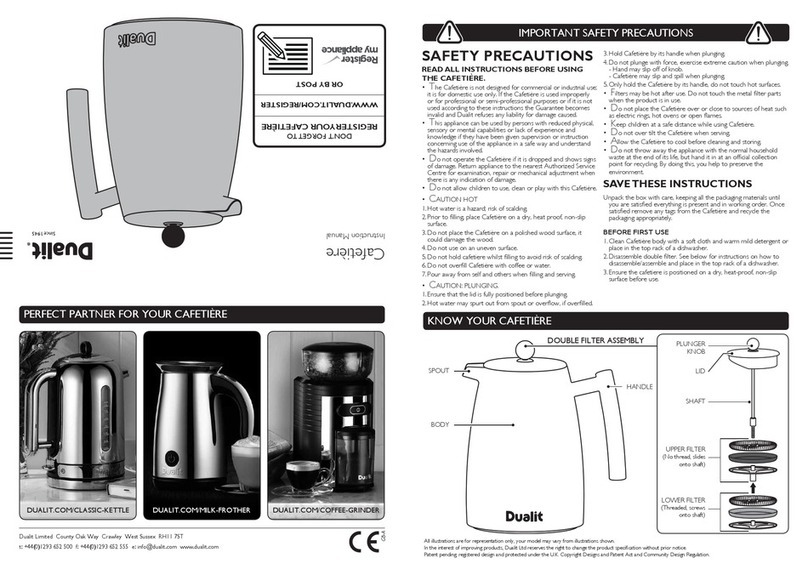 Dualit Cafetiere instruction manual