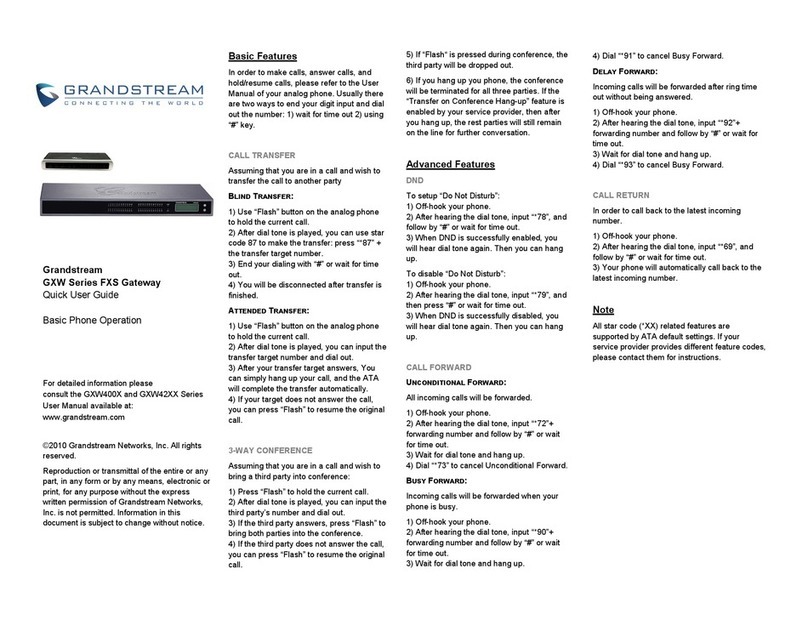 Grandstream Networks GXW Series Instruction manual