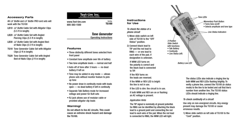 Test-Um TG100 operating instructions