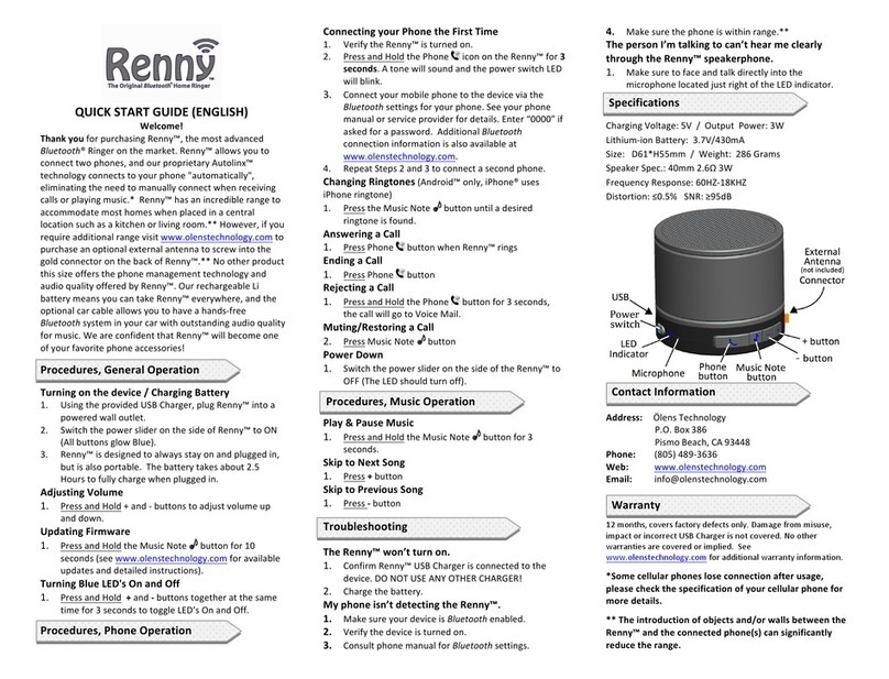 Lens Technology Renny Original quick start guide