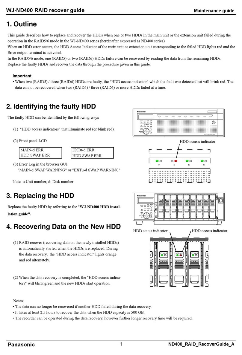 Panasonic WJND400 - NETWORK DISK RECORDER Operating manual