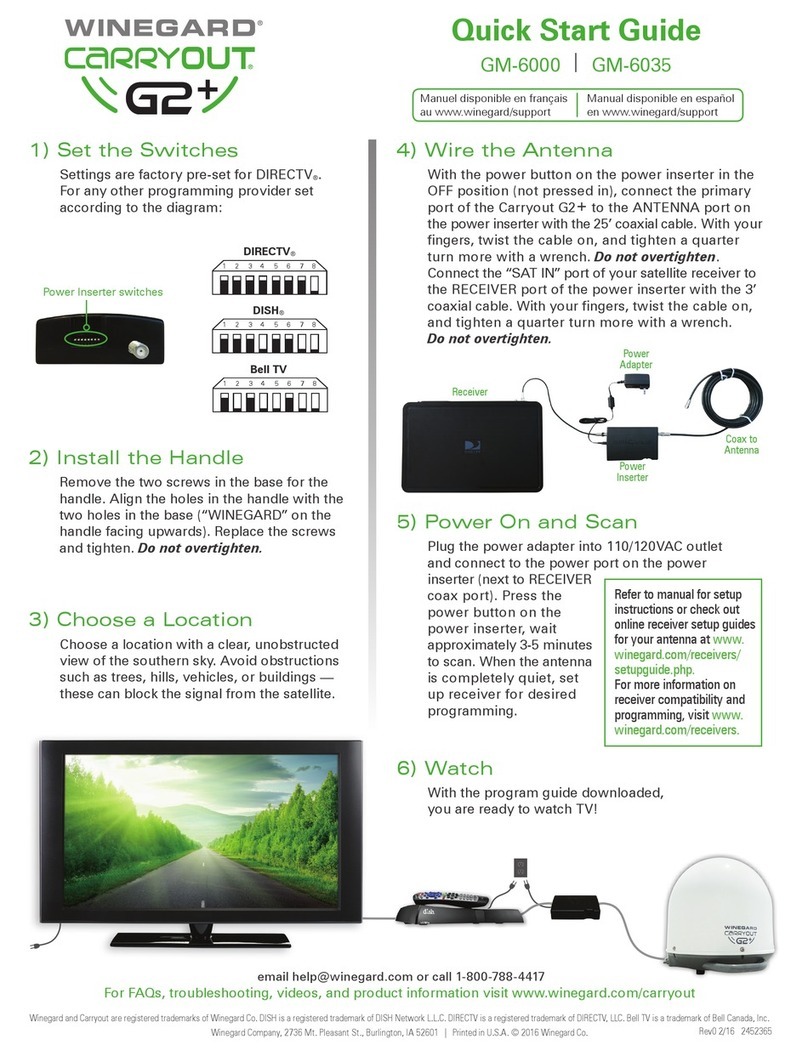 Winegard Carryout G2 plus quick start guide