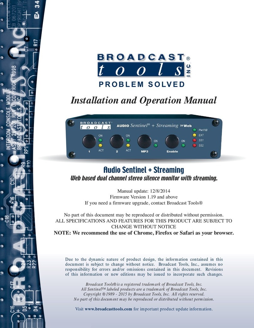 Broadcast Tools Audio Sentinel plus Streaming User manual