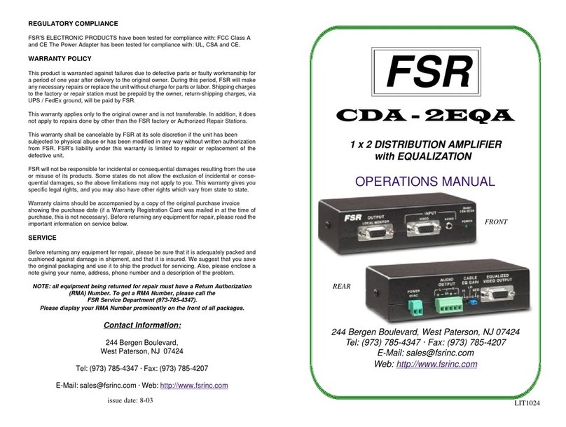 FSR CDA-2EQA Operation manual