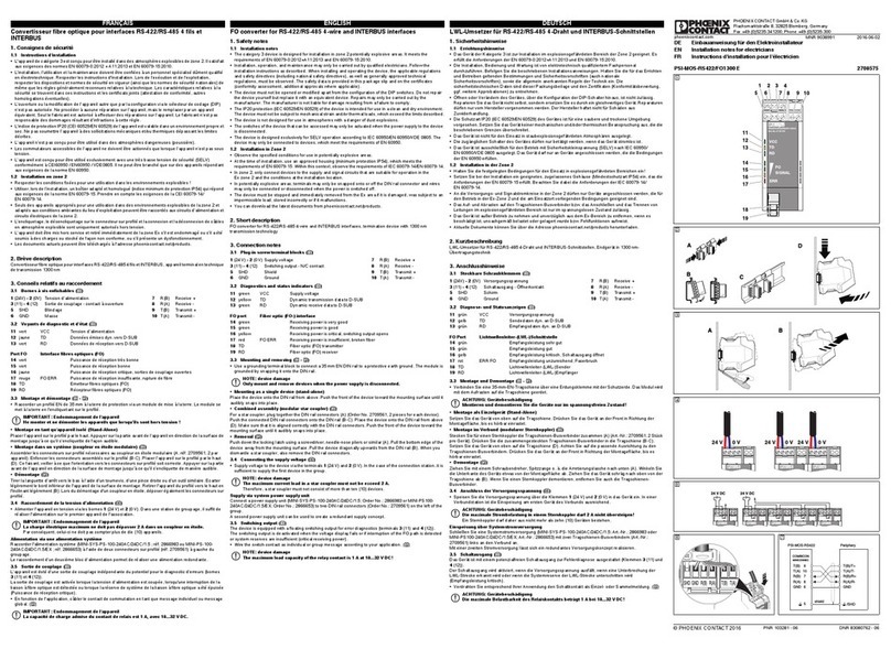 Phoenix Contact PSI-MOS-RS422/FO1300 E Quick start guide