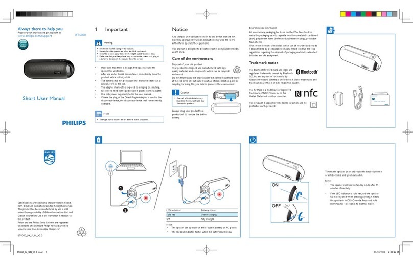 Philips BT6000 Product information sheet