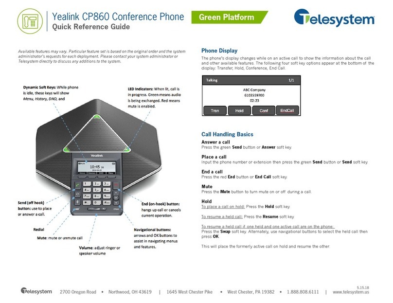 Yealink CP860 SERIES Quick reference guide