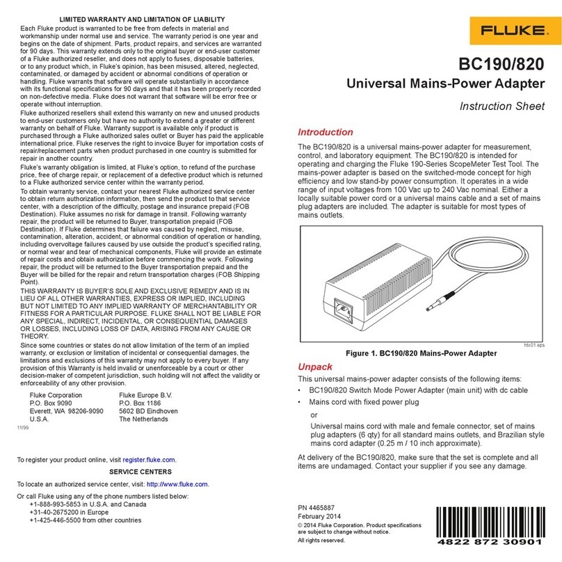 Fluke BC190/820 User manual