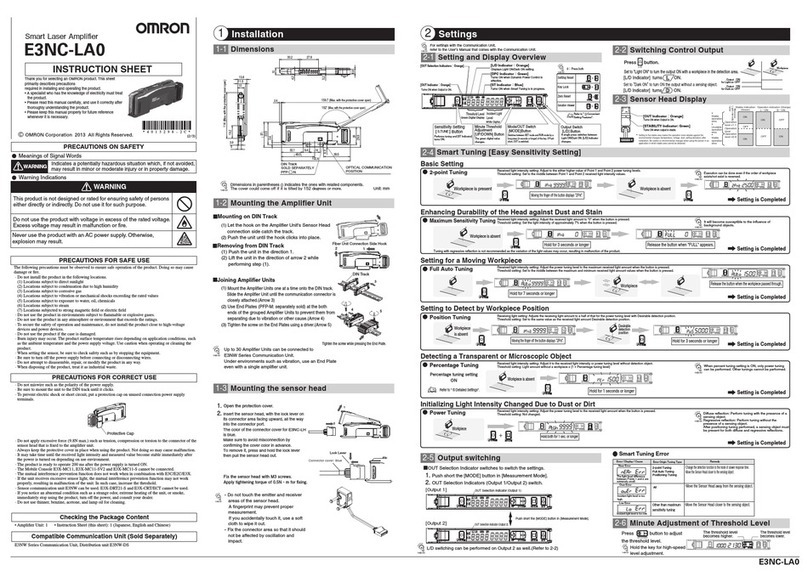 Omron E3NC-LA0 instruction sheet