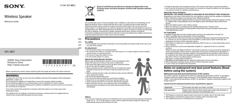 Sony SRS-XB21 reference guide