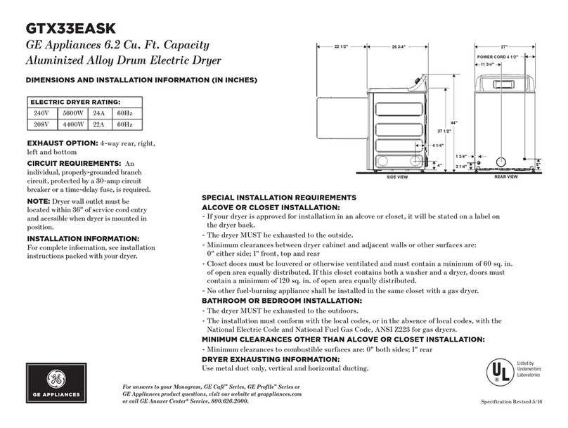 GE GTX33EASK Manual