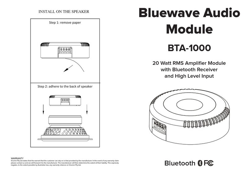 Blue Wave BTA-1000 Install manual
