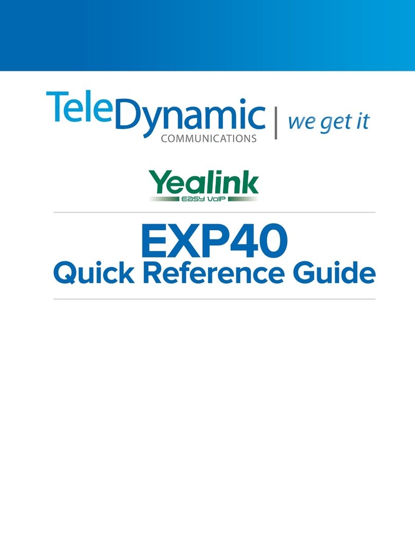 Yealink EXP40 Quick reference guide Yealink EXP40 Quick reference guide