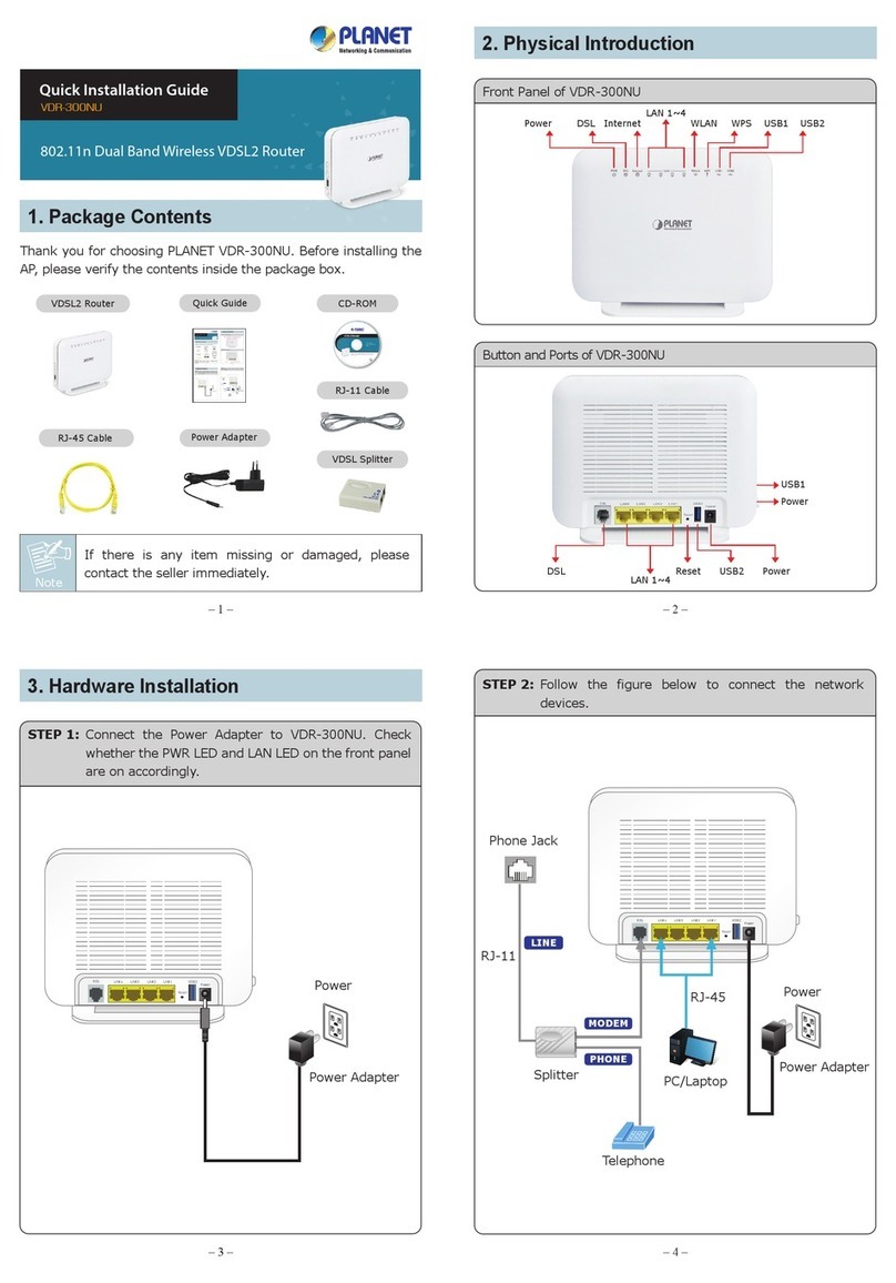 Planet VDR-300NU User manual Planet VDR-300NU User manual