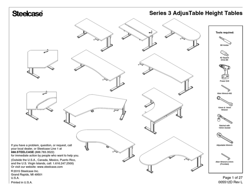 Steelcase 3 Series Assembly instructions/use and care manual