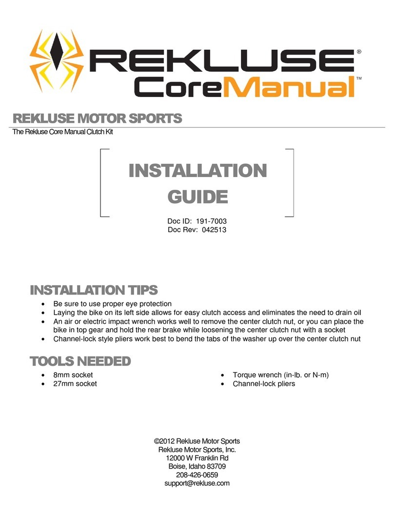 Rekluse Motor Sports Core Manual installation guide