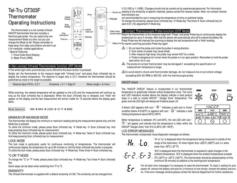 TEL-TRU QT303F operating instructions