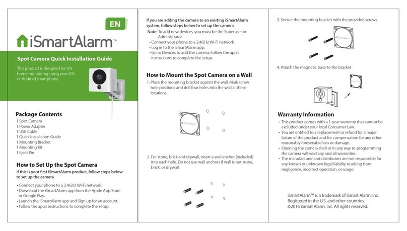 iSmartAlarm IHISC5 Quick installation guide