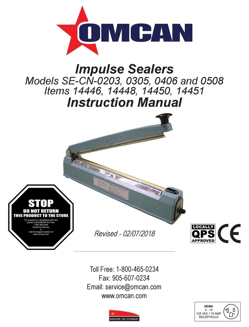 Omcan SE-CN-0203 instruction manual