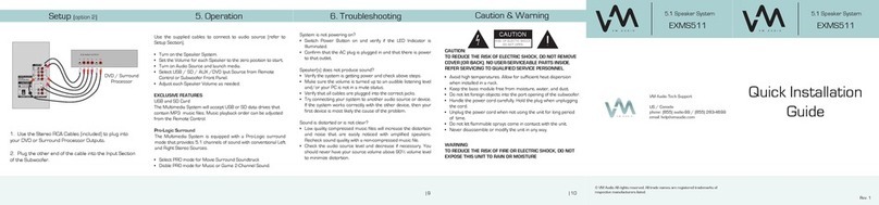 VM Audio EXM511 Quick installation guide