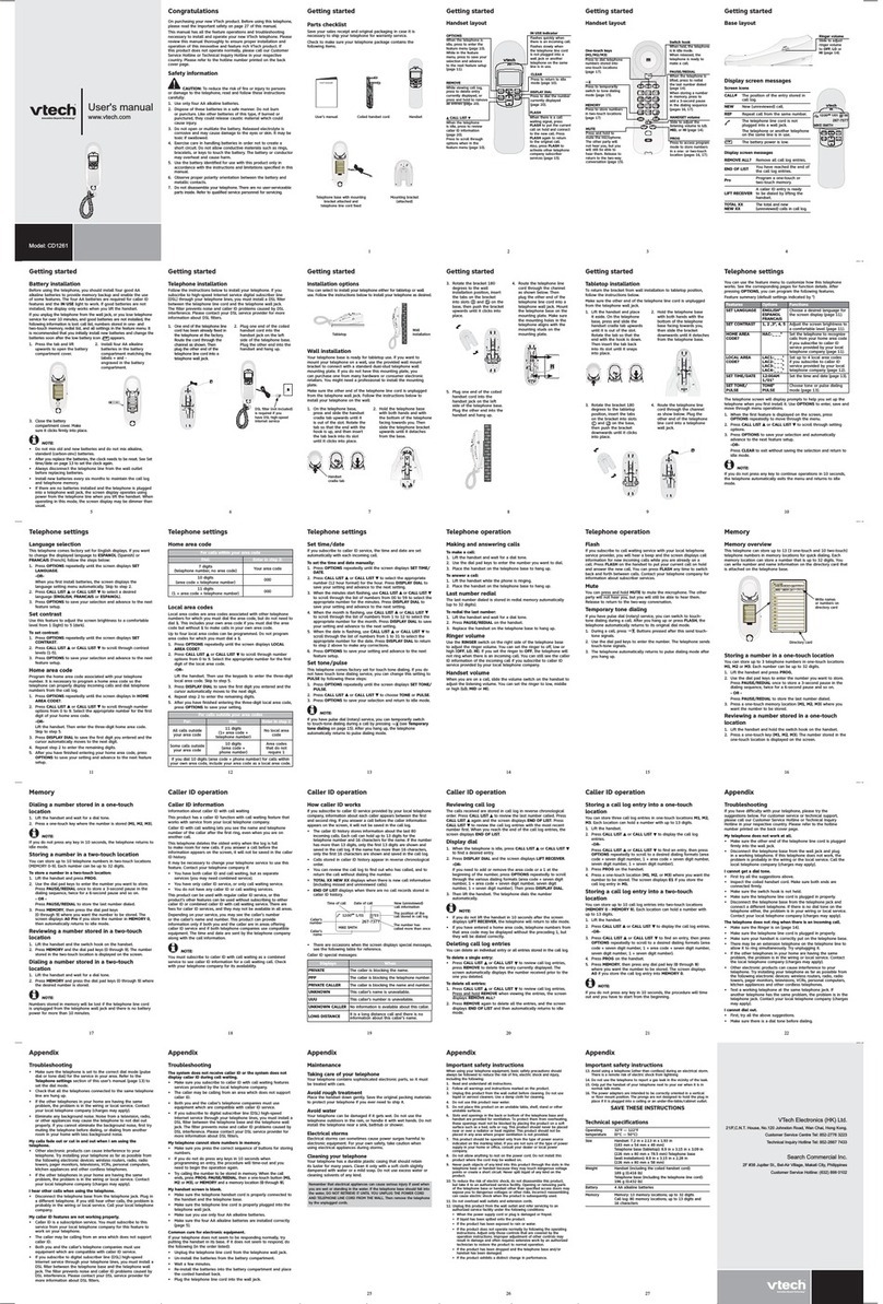 V-tech CD1261 User manual