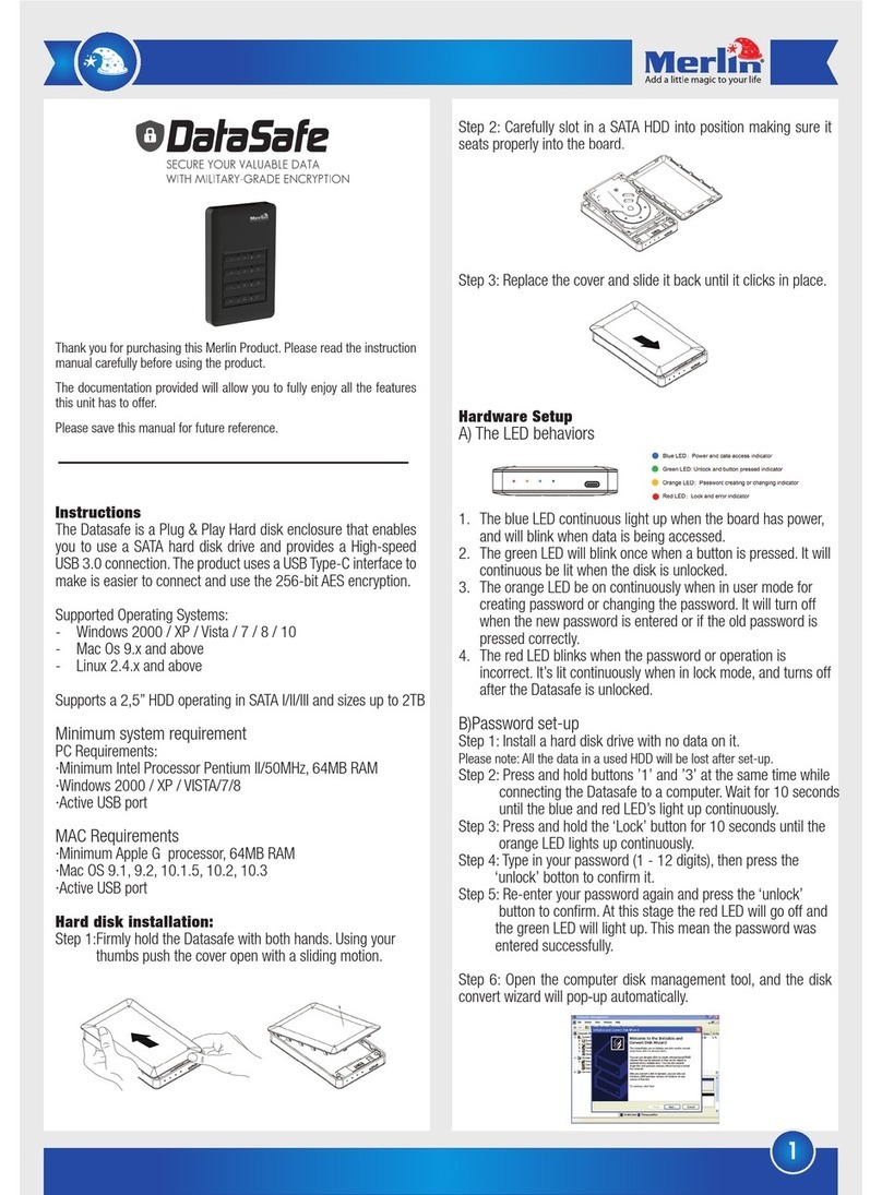 Merlin Datasafe User manual