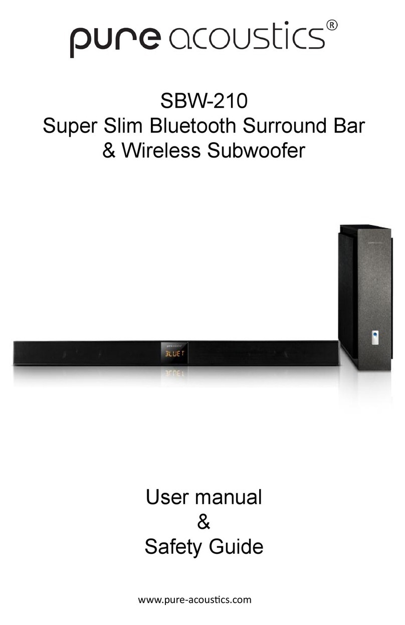 Pure Acoustics SBW-210 Installation and operating manual Pure Acoustics SBW-210 Installation and operating manual