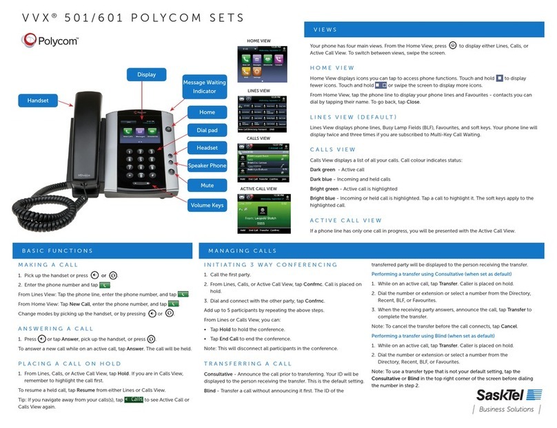 Polycom VVX 501 User manual Polycom VVX 501 User manual